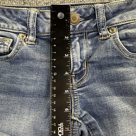 American Eagle Shorts Womens 0 Blue Jean Denim Super Stretch Distressed Cuffed - Picture 11 of 13